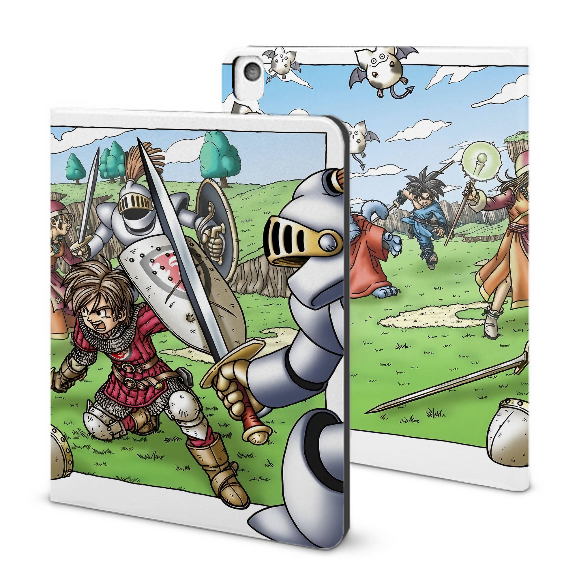 （画像用） ドラゴンクエスト Doragon Kuesuto Dragon Quest IPadケース ペンホルダー付き ブックスタイルデザイン